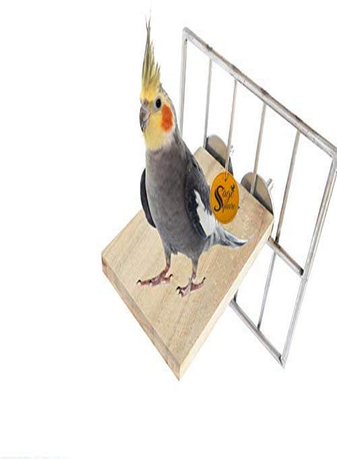 Sage Square Rectangle Natural Wood Platform 3"*4" - A Perfect Perch and Playground for Your Feathered Friend,Promote Physical and Mental Well-Being, Create a Natural Habitat. - Image 4